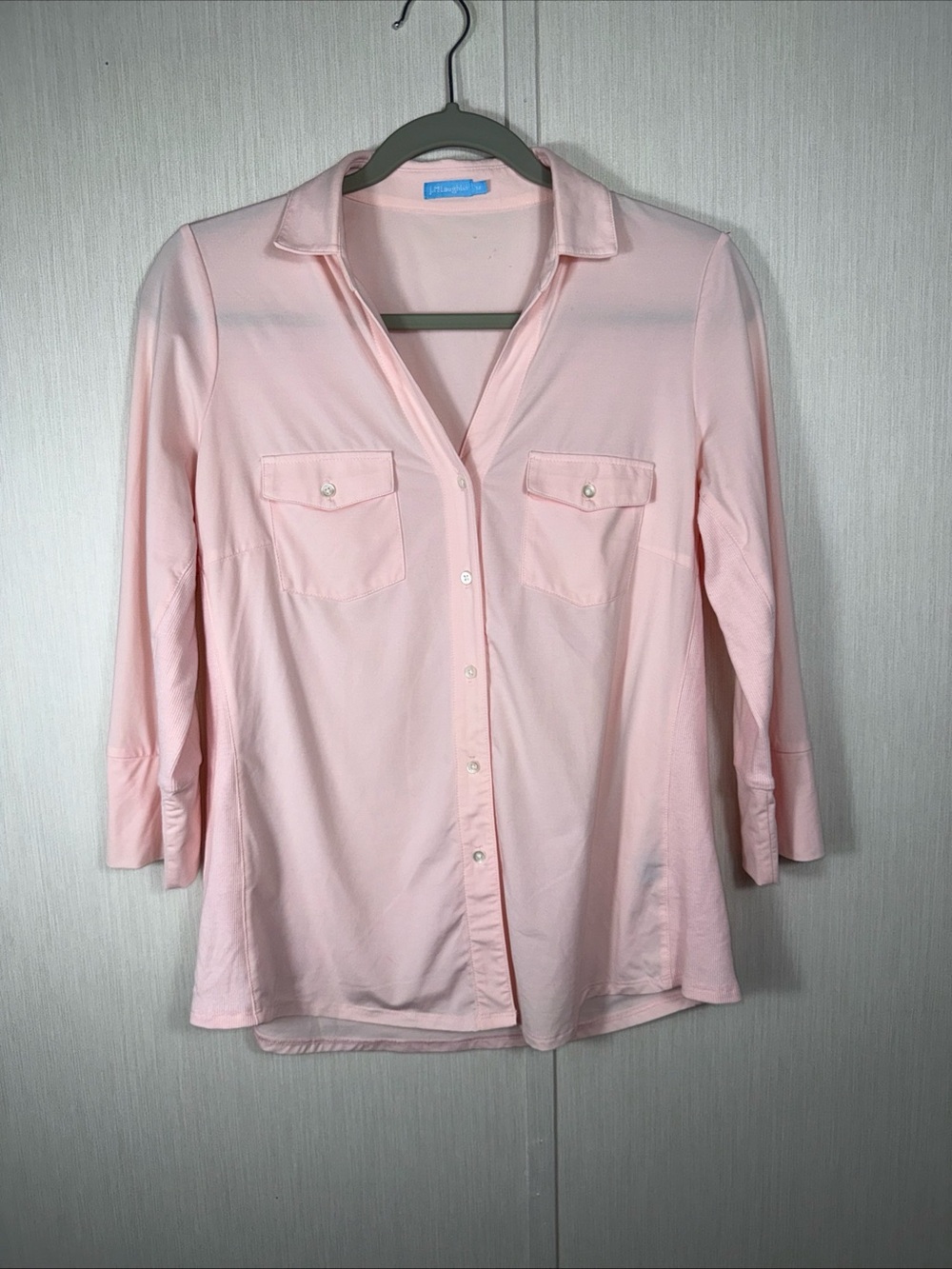 J. McLaughlin Pale Pink Button-Front Women's Shirt